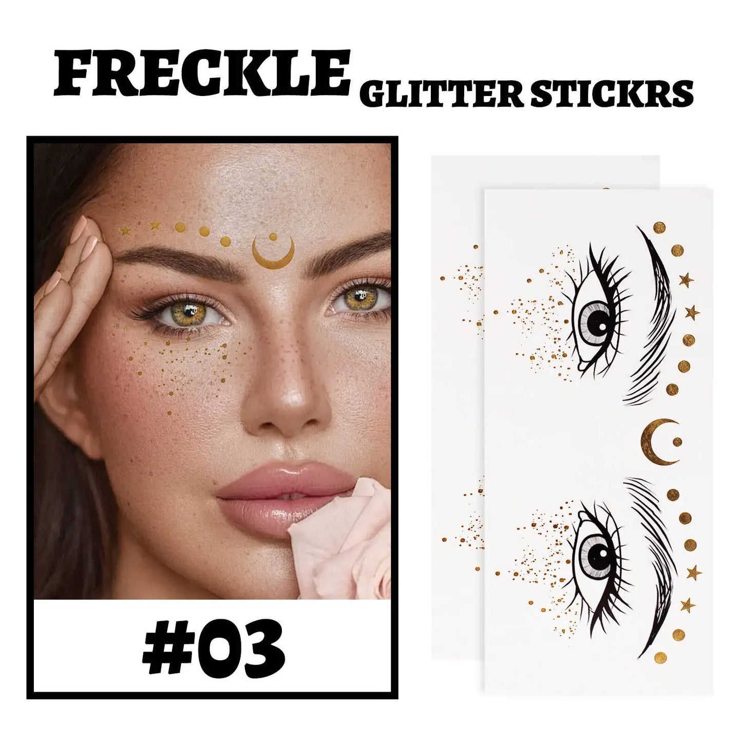 MLSMILE Gold Stamping Tattoo Waterproof Glitter Stars Butterflies Party Stage Performance Freckle Stickers 2025 New