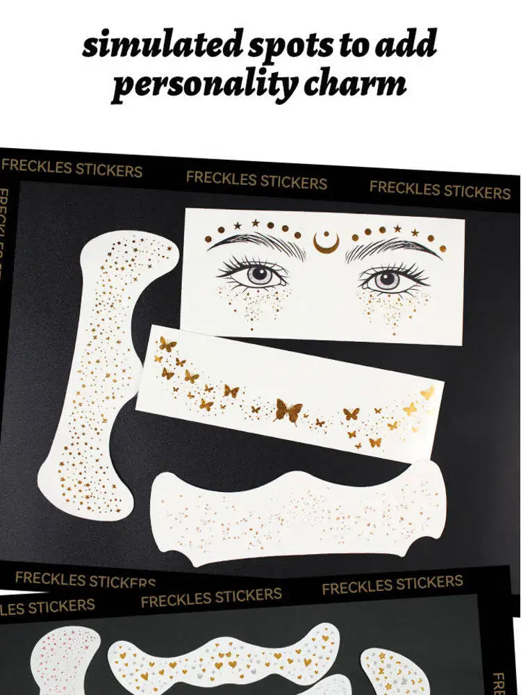 MLSMILE Gold Stamping Tattoo Waterproof Glitter Stars Butterflies Party Stage Performance Freckle Stickers 2025 New