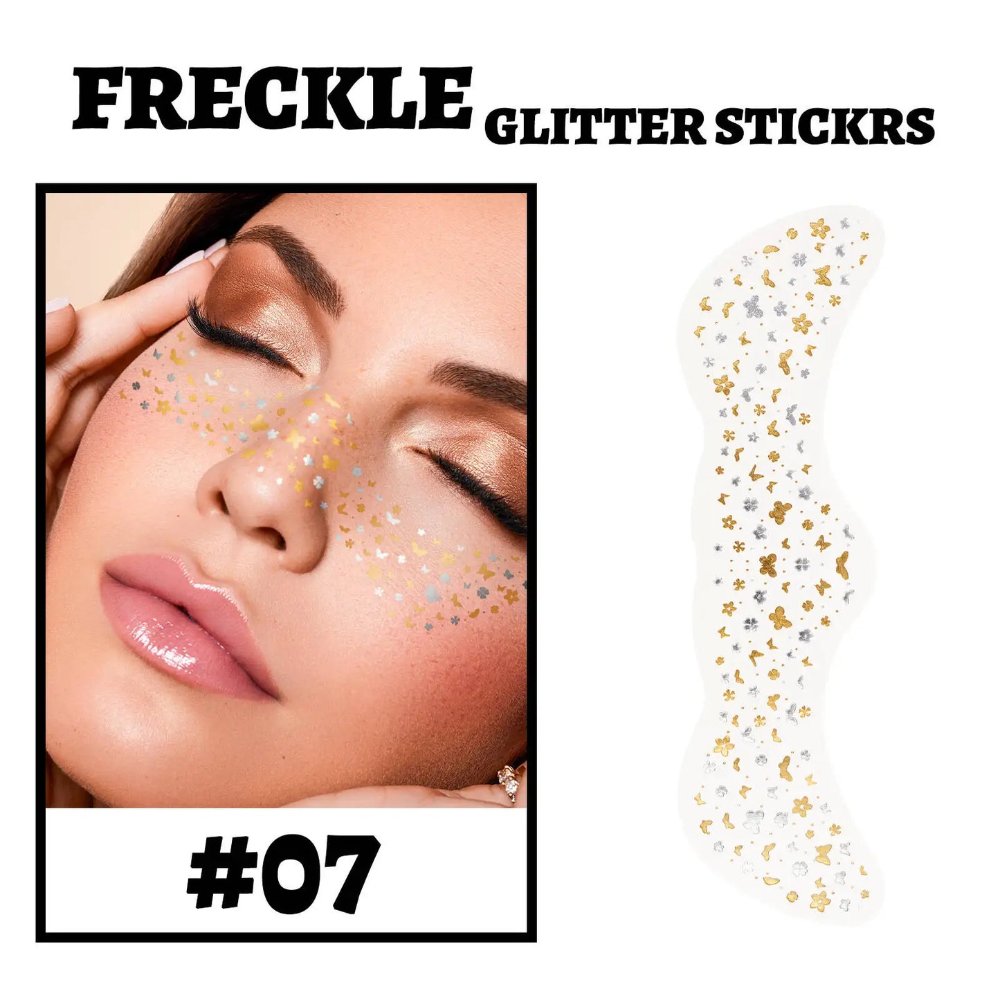 MLSMILE Gold Stamping Tattoo Waterproof Glitter Stars Butterflies Party Stage Performance Freckle Stickers 2025 New
