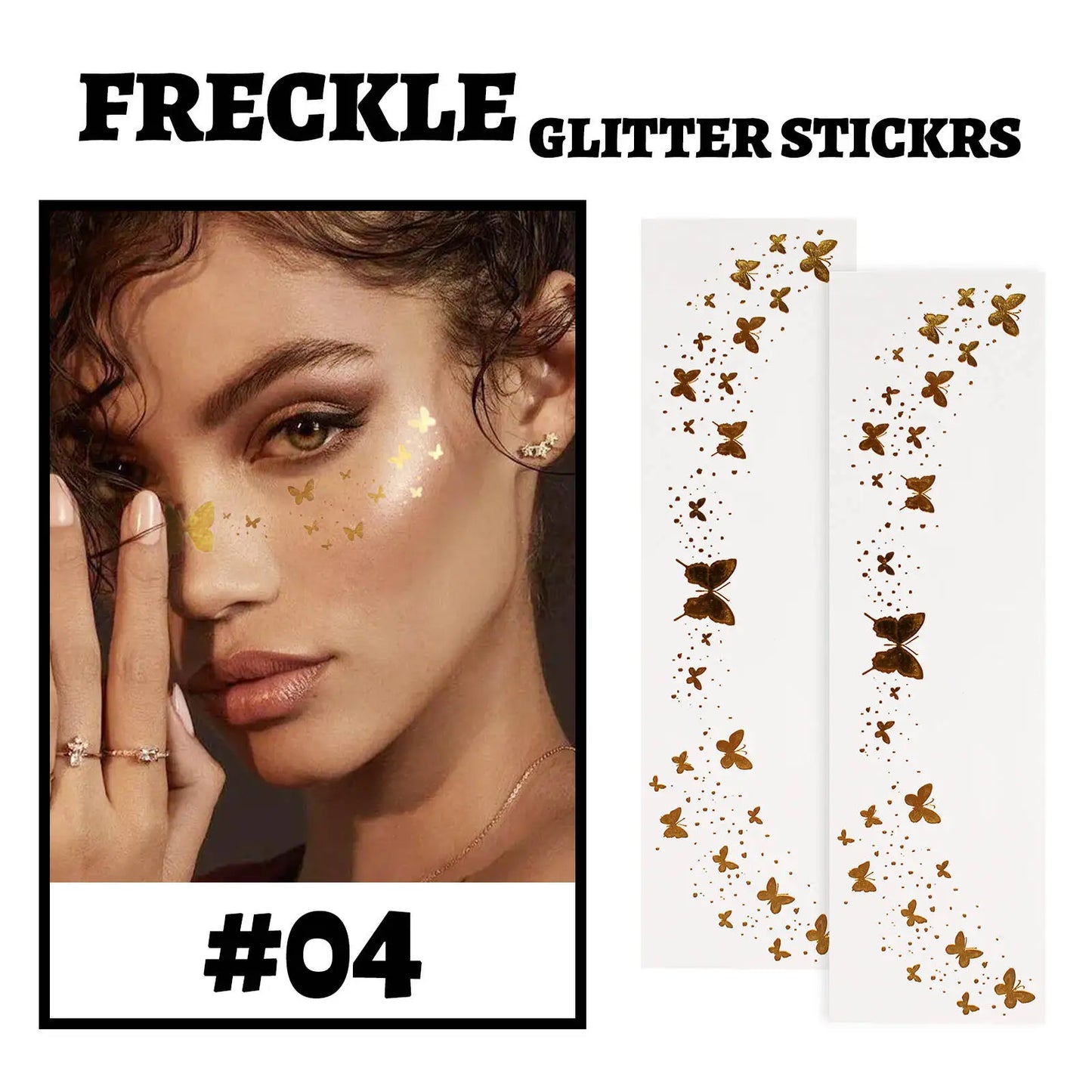 MLSMILE Gold Stamping Tattoo Waterproof Glitter Stars Butterflies Party Stage Performance Freckle Stickers 2025 New
